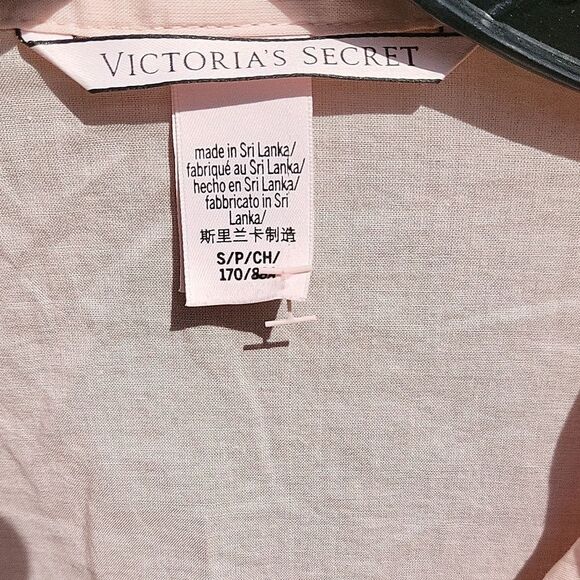 Pink Button-Up Pajama Top with Black Trim - Picture 5 of 6